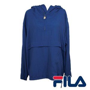 FILA 90's Vintage Rare Pull Over Lightweight Windbreaker Hoodie Size Large